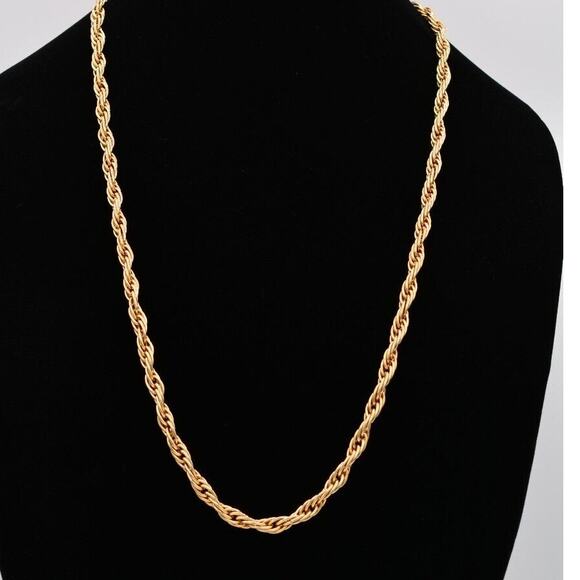 Vintage Chain Necklace Rope Unisex Gold Tone Long Chunky Designer Signed BinAU - Picture 1 of 12